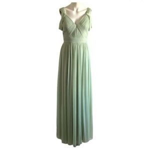 AZAZIE Calla Chiffon Cold Shoulder Dusty Sage Dress